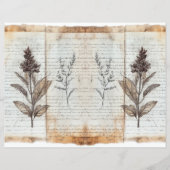 ヴィンテージ古植物学ジャンクジャーナルペーパーシート (正面)
