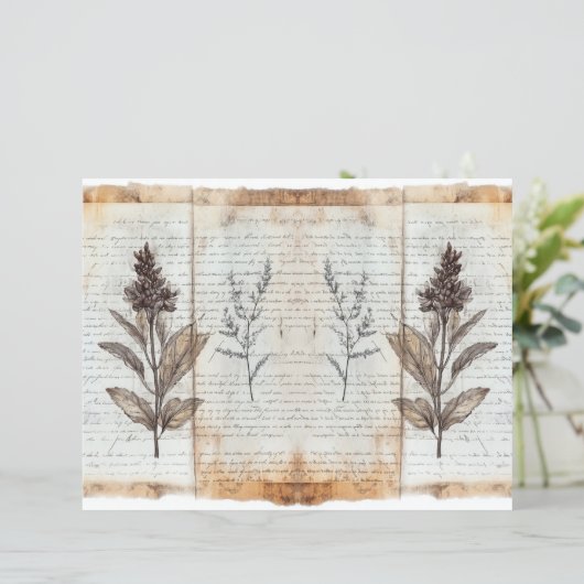 ヴィンテージ古植物学ジャンクジャーナル紙のシート (スタンド正面)