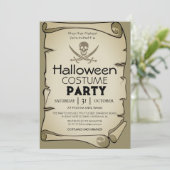 ヴィンテージ古紙パイレーツハロウィンコスチュームパーティー 招待状 (スタンド正面)