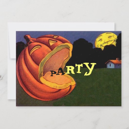 ヴィンテージ叫喚ジョルハローウィンパーティ招待状 招待状 (正面)