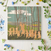 ヴィンテージ可愛いウッドランドバニーの子供のグリーティングカード