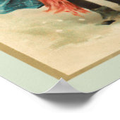 ヴィンテージ可愛いクリスマスのリース ポスター (角)