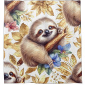 ヴィンテージ可愛いスパッパターン シャワーカーテン (正面)