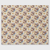 ヴィンテージ可愛いスパッパターン ラッピングペーパー (フラット)