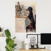 ヴィンテージ可愛いダシュント飲みティーポスタープリント ポスター (ホームオフィス)