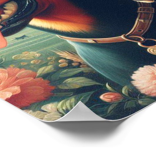 ヴィンテージ可愛いド絵画ーバーマン ポスター (角)