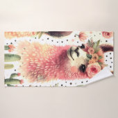 ヴィンテージ可愛いラマ水彩色 バスタオル (バスタオル)