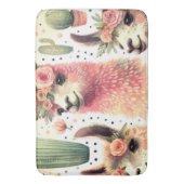 ヴィンテージ可愛いラマ水彩色 バスマット (正面縦)