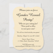 ヴィンテージ可愛い性別が赤ちゃんシャワーパーティーを明かす 招待状 (裏面)