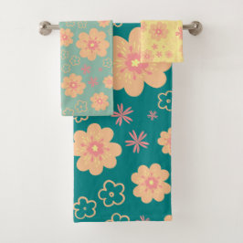 ヴィンテージ可愛い花柄タオルセット バスタオルセット