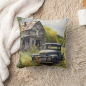 ヴィンテージ台座付き枕及び納屋 クッション (ブランケット)