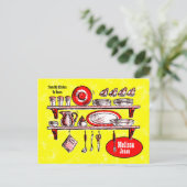 ヴィンテージ台所棚レシピカード ポストカード (スタンド正面)