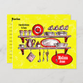 ヴィンテージ台所棚レシピカード ポストカード (正面/裏面)