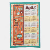 ヴィンテージ台所用品カレンダータオル キッチンタオル (縦)