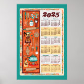 ヴィンテージ台所用品カレンダー ポスター (正面)