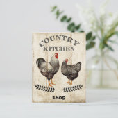 ヴィンテージ台所鶏はがき ポストカード (スタンド正面)