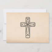 ヴィンテージ台本の鳩とクロス最初の聖餐式 招待状 (裏面)