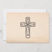 ヴィンテージ台本の鳩とクロス最初の聖餐式 招待状 (裏面)