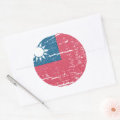 ヴィンテージ台湾国旗 ラウンドシール (封筒)