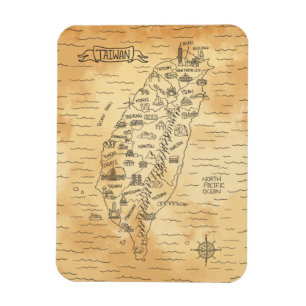 ヴィンテージ台湾地図フォトマグネット マグネット