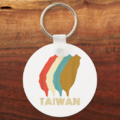 ヴィンテージ台湾Tシャツ、私は台湾地図が大好き キーホルダー (正面)