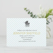 ヴィンテージ台車-ボーイ-ベビーシャワー招待状 招待状 (スタンド正面)