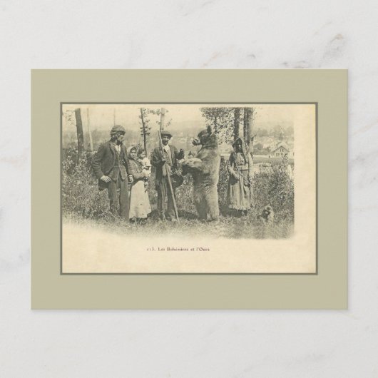 ヴィンテージ史ジプシーとクマ ポストカード (正面)