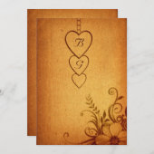 ヴィンテージ合成結婚式招待状 招待状 (正面/裏面)