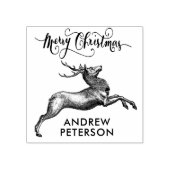 ヴィンテージ名とクリスマストナカイLiniar ラバースタンプ (インプリント)