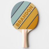 ヴィンテージ名はっきりした付きストライプのレトログラード 卓球ラケット (正面)