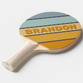 ヴィンテージ名はっきりした付きストライプのレトログラード 卓球ラケット (正面アングル)