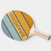 ヴィンテージ名はっきりした付きストライプのレトログラード 卓球ラケット (横)