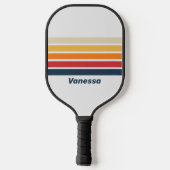 ヴィンテージ名を付けたストライピングで色あせた虹 ピックルボールラケット (裏面)