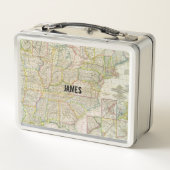 ヴィンテージ名を持つ米国運河路地図 メタルランチボックス (裏面)