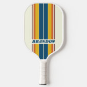 ヴィンテージ名ストライプ付き5つのボード ピックルボールラケット (裏面)