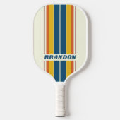 ヴィンテージ名ストライプ付き5つのボード ピックルボールラケット (正面)