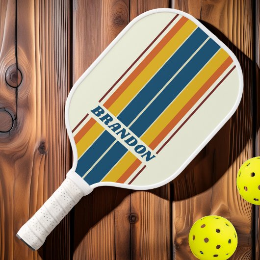 ヴィンテージ名ストライプ付き5つのボード ピックルボールラケット