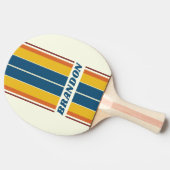 ヴィンテージ名ストライプ付き5つのボード 卓球ラケット (横)
