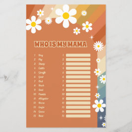 ヴィンテージ名ベビー動物ベビーシャワーゲーム