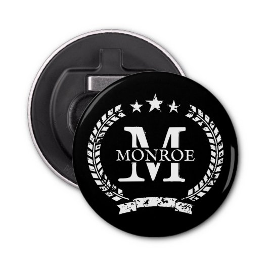 ヴィンテージ名モノグラム磁気ビールボトル開発機 栓抜き (正面)