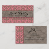 ヴィンテージ名刺ダマスクスエードコーラルベージュ2 名刺 (正面/裏面)