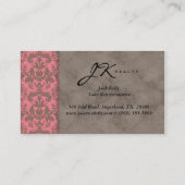 ヴィンテージ名刺ダマスクスエードコーラルベージュ2 名刺 (裏面)