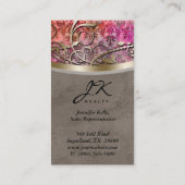 ヴィンテージ名刺ダマスクスエードピンククラウン 名刺 (裏面)