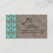 ヴィンテージ名刺ダマスクスエードブルーベージュ2 名刺 (裏面)