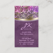 ヴィンテージ名刺ダマスクフレーム金ゴールドクラウン 名刺 (裏面)