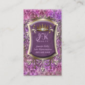 ヴィンテージ名刺ダマスクフレーム金ゴールドクラウン 名刺 (正面)