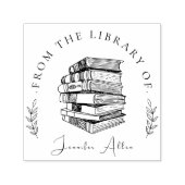 ヴィンテージ名前をカスタムする図書図書植物図 セルフインキングスタンプ (デザイン)