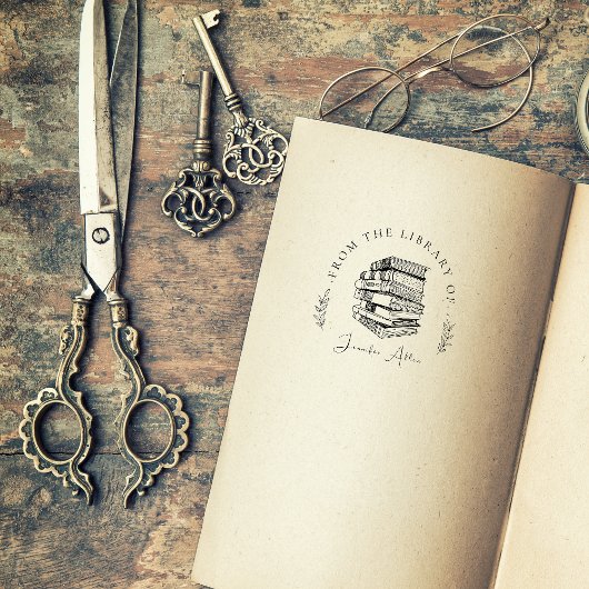 ヴィンテージ名前をカスタムする図書図書植物図 セルフインキングスタンプ