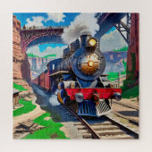 ヴィンテージ名勝峡谷の蒸気機関車 ジグソーパズル (縦)