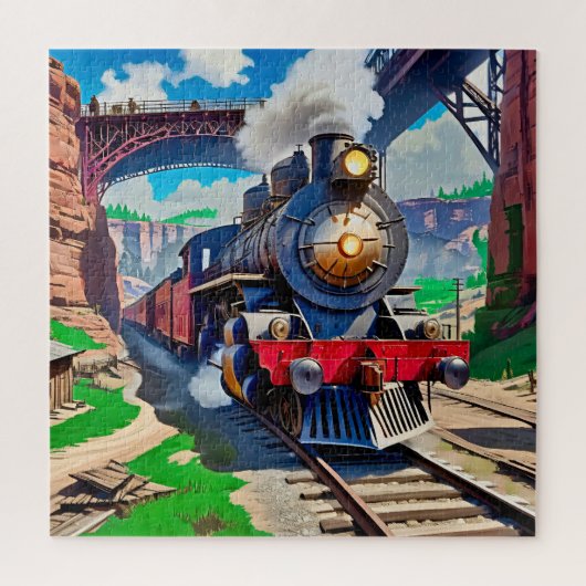 ヴィンテージ名勝峡谷の蒸気機関車 ジグソーパズル (縦)